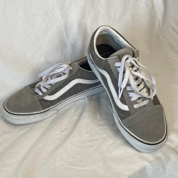 Vans Gray and White Women's Sneakers - Picture 1 of 6